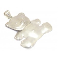 Teddy Bear Charm Dangle Pendant Sterling Silver 925 Unisex Kids Handmade Gift D1